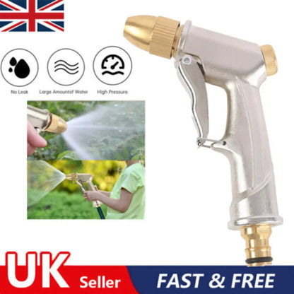 Metal Hose Water Spray Gun High Pressure Nozzle Car Garden Lawn Wash Pipe