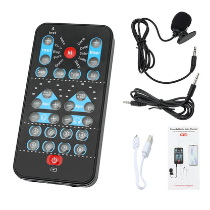 i9 Voice Changer Mini Multiple Audio Effect Bluetooth-Compatible Live Sound Cards Ultra-Thin Portable Live Sound Card Mic Tool