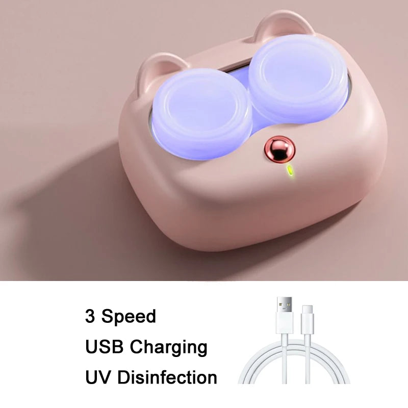 USB Ultrasonic Contact Lens Cleaner Machine,  with Removable Box, Portable Rechargeable & Battery Dual mode optional