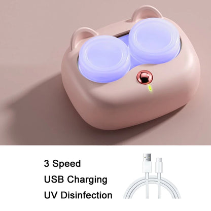 USB Ultrasonic Contact Lens Cleaner Machine,  with Removable Box, Portable Rechargeable & Battery Dual mode optional