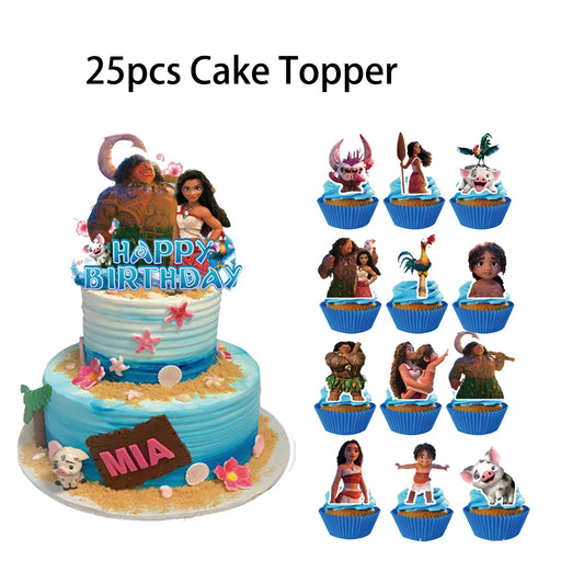 Moana 2 Party Favor Birthday Party Gift Stickers Silicone Bracelet Cake Topper Goody Bag Pinata Gift Bag Fillers Party Decoratio