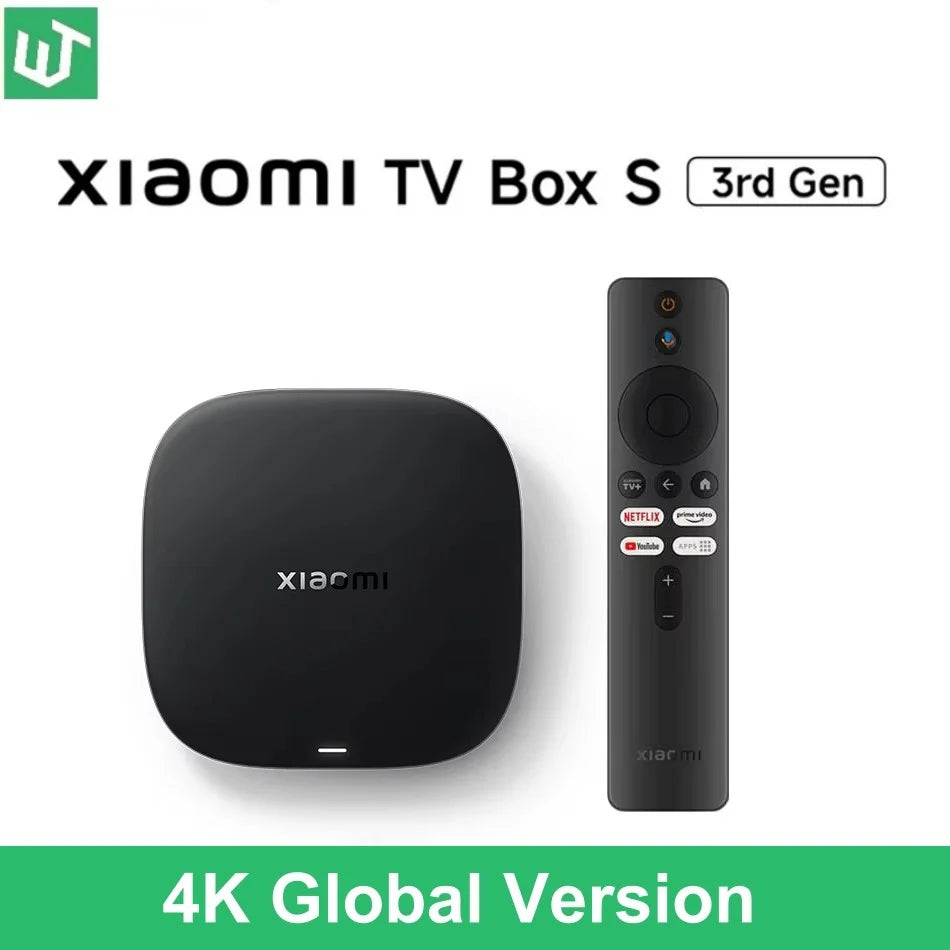 Global Version Xiaomi TV Box S 3rd Gen 4K Ultra HD Wifi 6 Bluetooth 5.2 32GB ROM Google TV Google Assistant Smart Media Player