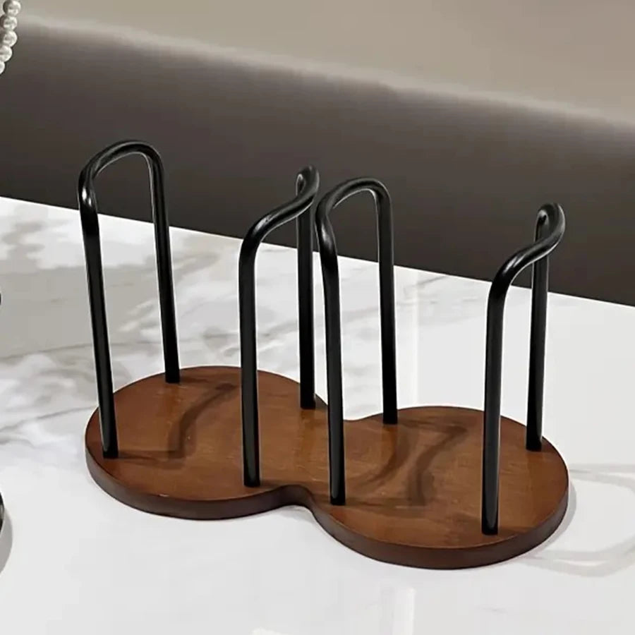 Disposable Cup Storage Holder Rack Shelf Water Tea Cups Wood Dispenser with Longer Stick Mug Display Stand Organizer Supplies