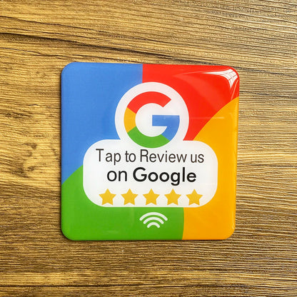 3.93"X3.93" Instagram Facebook Google Tripadvisor Trustpilot Review NFC Tap Card Sign Self-Adhesive Epoxy Plate Sticky