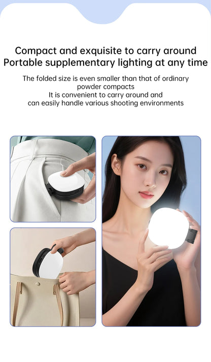 Magnetic Multi-functional Mobile phone Selfie mirror Mini Fill light dual-colour adjustable reversible fill light bracket