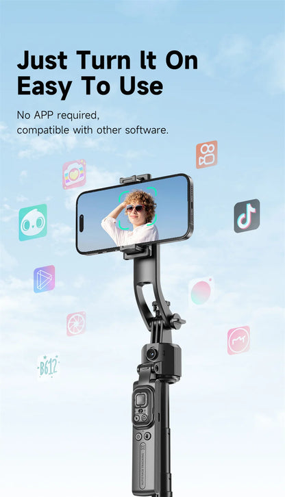 C17 Monopod 360° Auto-Rotation AI Tracking Shooting Tripod Bluetooth Shutter Fill Light For Phone Holder Wireless Selfie Stick