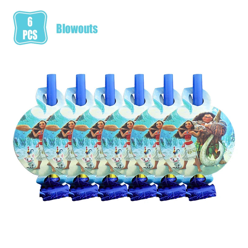 Moana 2 Birthday Party Decoration Supplie Vaiana Birthday Decoration Set Tableware Balloons Backdrop Plates Cups Baby Shower Toy