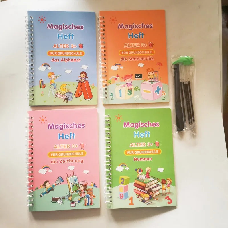 Kids Reusable Practice Copybook Handwiriting Workbook-Reusable Writing Practice Book Educational Toys for Boys Girls Gift