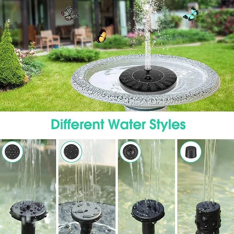 New Mini Solar Water Fountain Pool Pond Waterfall Fountain Garden Supplies Decoration Outdoor Solar Powered Fountain Bird Baths
