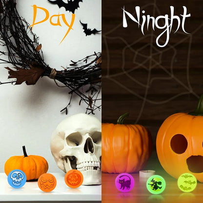 Halloween Glow in the Dark Bouncing Balls - Party Favors & Trick or Treat Gifts for Kids (10-100 Pack)
