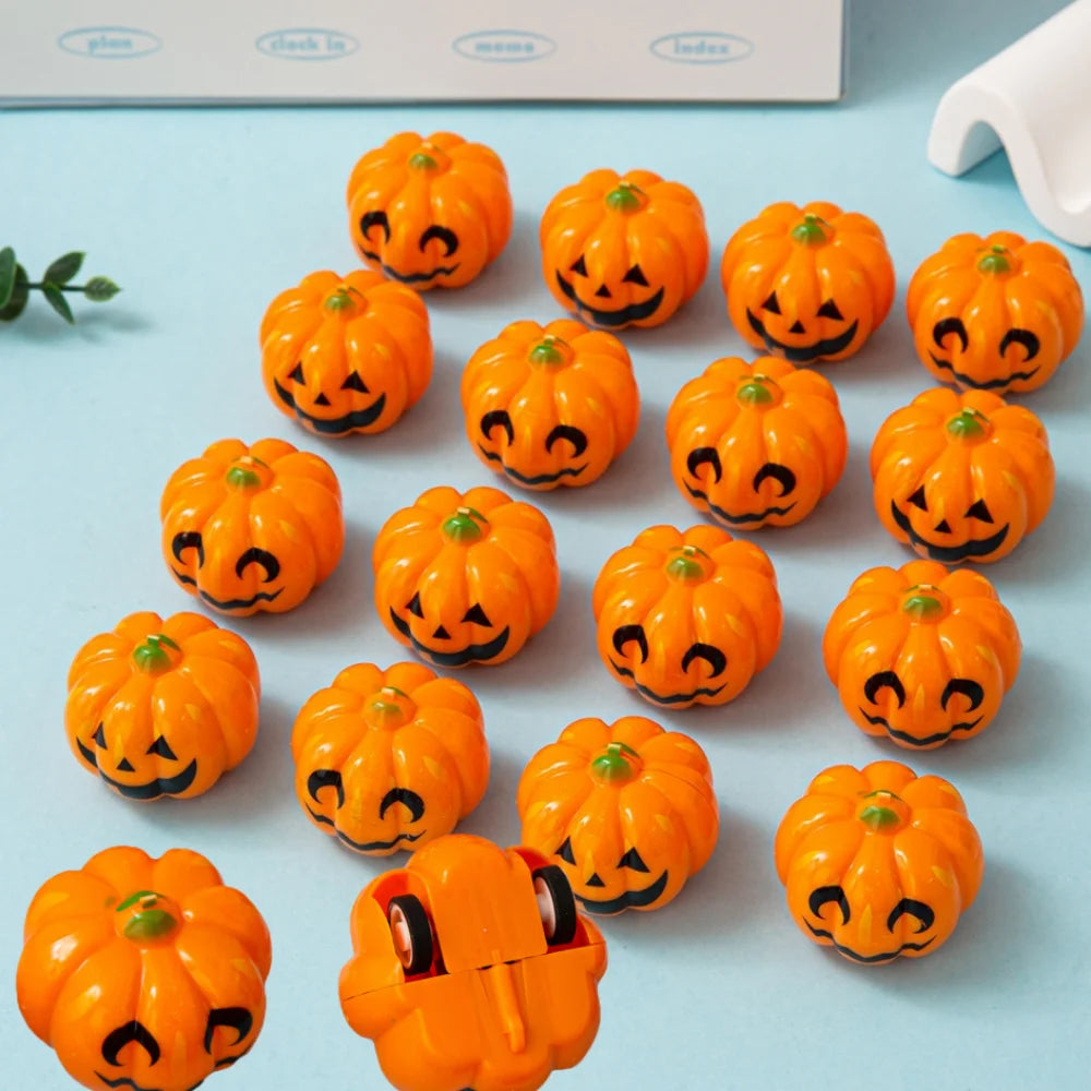 12/24 Pcs Pumpkin Cartoon Car for Halloween Ghost Festival Carnival Party Kindergarten School Gift Gift Bag Treasure Box Filler