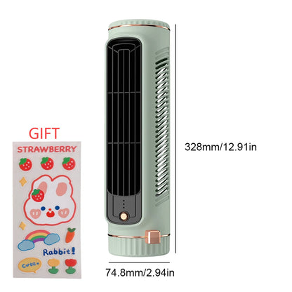 Desk Tower Fan USB Rechargeable Quiet Air Cooler Tabletop Air Conditioner Desktop Cooling Fan for Home Office Dormitory