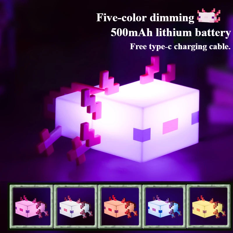 My Stitch Diy Model Lizard Bedroom Bedside Night Light 5 Colors Toy Atmosphere Light Children'S Gift Decoration Table Lamp