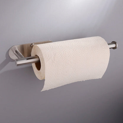 Adhesive Toilet Roll Paper Holder Organizer Wall Mount Storage Stand Kitchen Bathroom No Drill Tissue Towel Dispenser Stainless