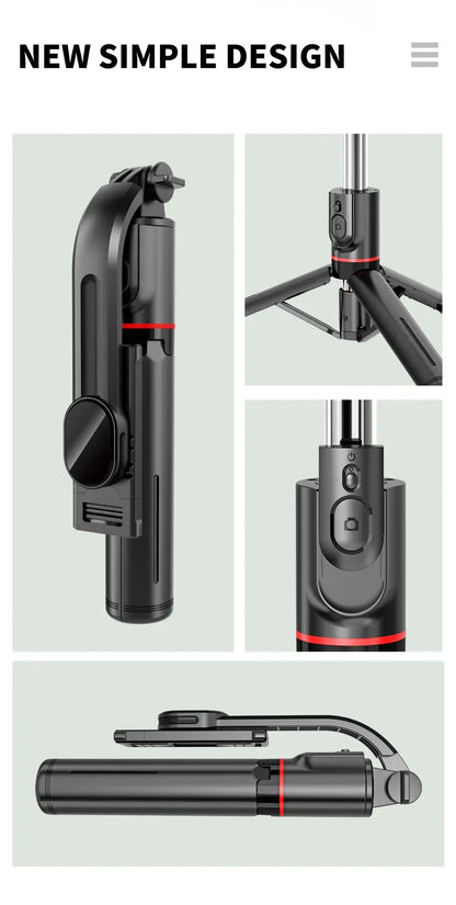 Wireless Selfie Stick for Smartphone, 44 Inch Tripod with Bluetooth Remote, Portables Foldable Stand for Vlog Shooting Record