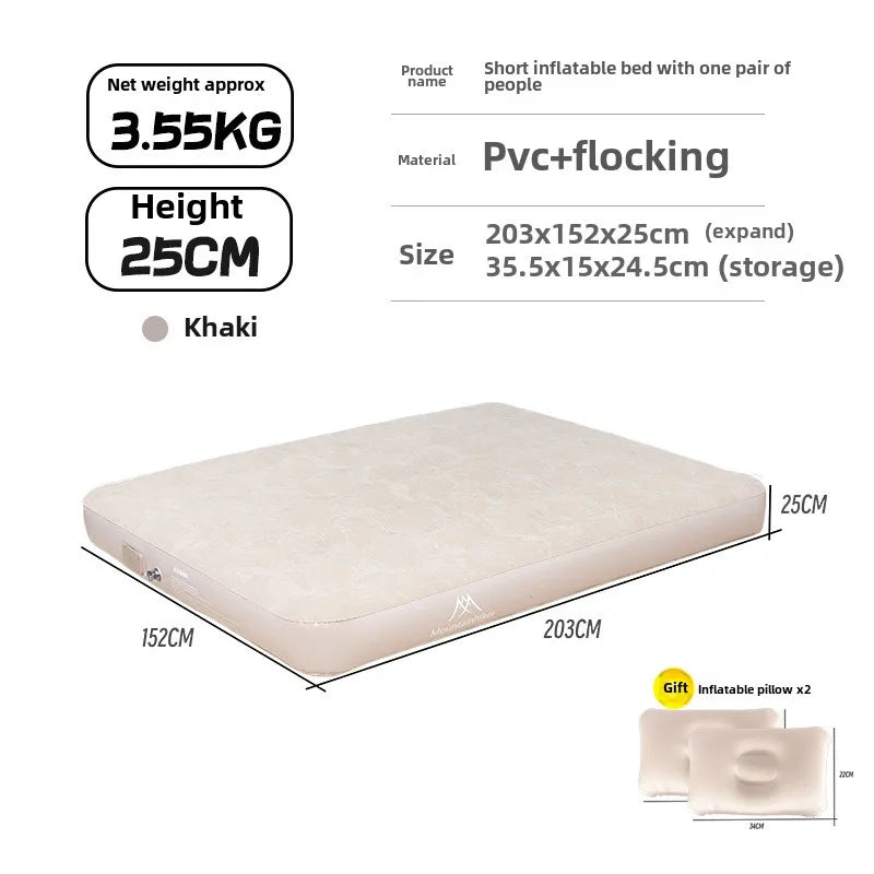 MOUNTAINHIKER 2025 Interior Air Mattress Glamping Mats PVC Inflatable Sleeping Mattress 1/3 Person Camping Bed Mat Built-in Pump