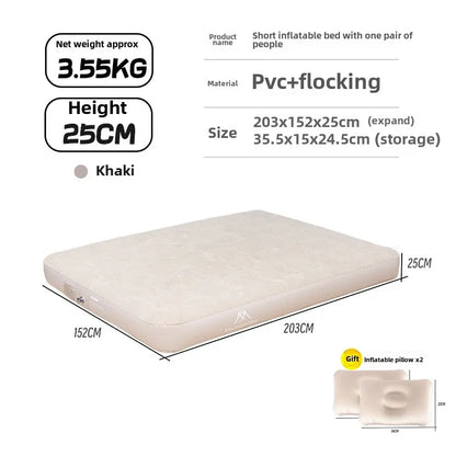 MOUNTAINHIKER 2025 Interior Air Mattress Glamping Mats PVC Inflatable Sleeping Mattress 1/3 Person Camping Bed Mat Built-in Pump