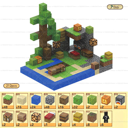 Magnetic Building Blocks Mine World Magnet Cube Set STEM Montessori Sensory Toy for Kids Boys Girls Ages 3+ DIY Model Children