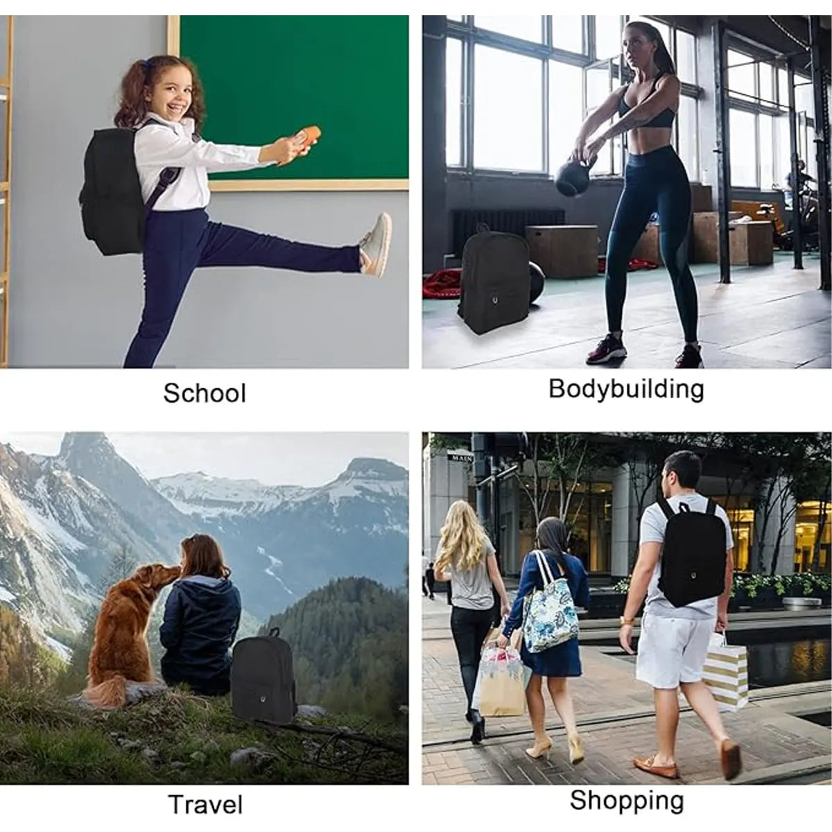 Girls Boys School Bag Rucksack Backpack for Laptop/Travel/Work Plain Bag New~