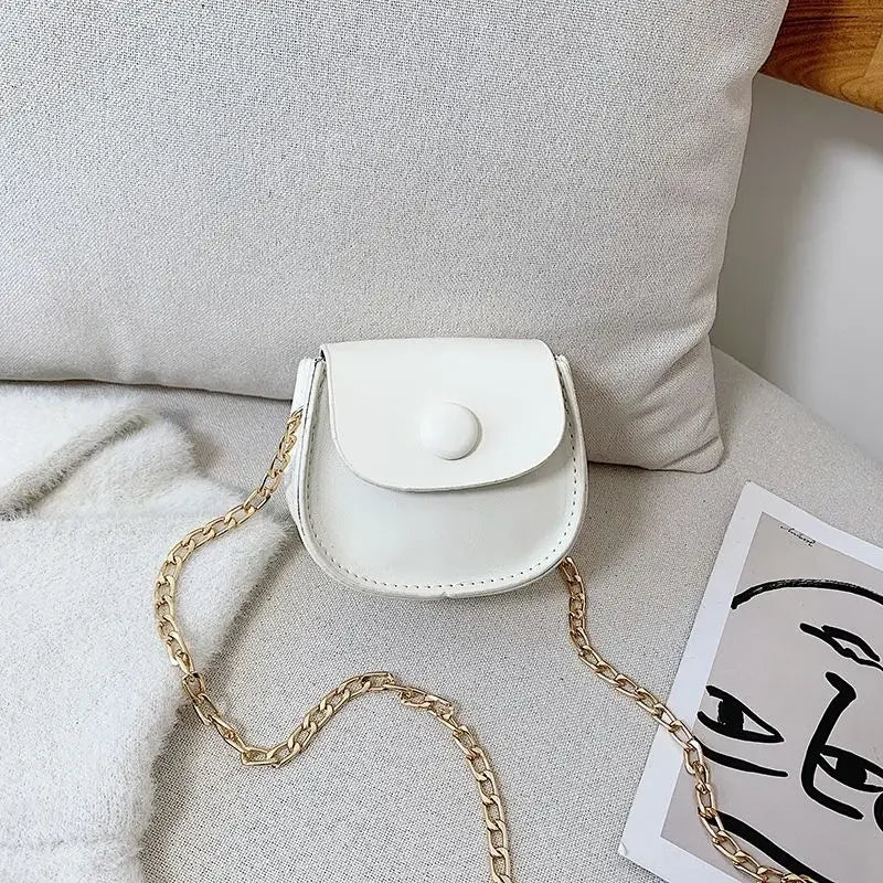 Fashion Kids Children PU Leather Shoulder Bag Lovely Baby Girls Mini Chain Coin Purse Cute Princess Crossbody Bags Small Wallet