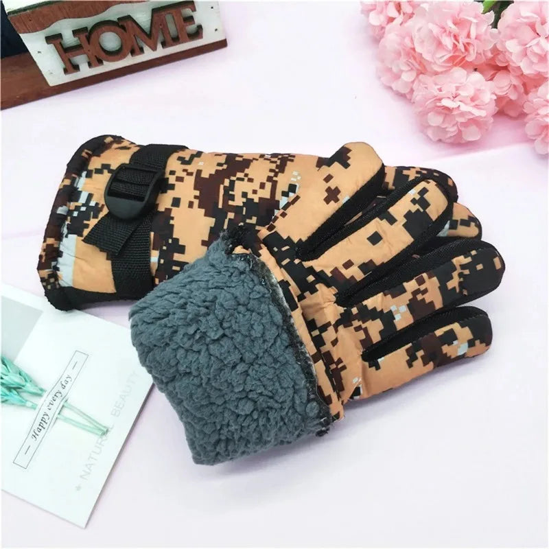 Kids Winter Warm Windproof Cold Weather Outdoor Sports Gloves For Boys Girls Fleece Snow Gloves Ski Gloves Boy Winter Glove