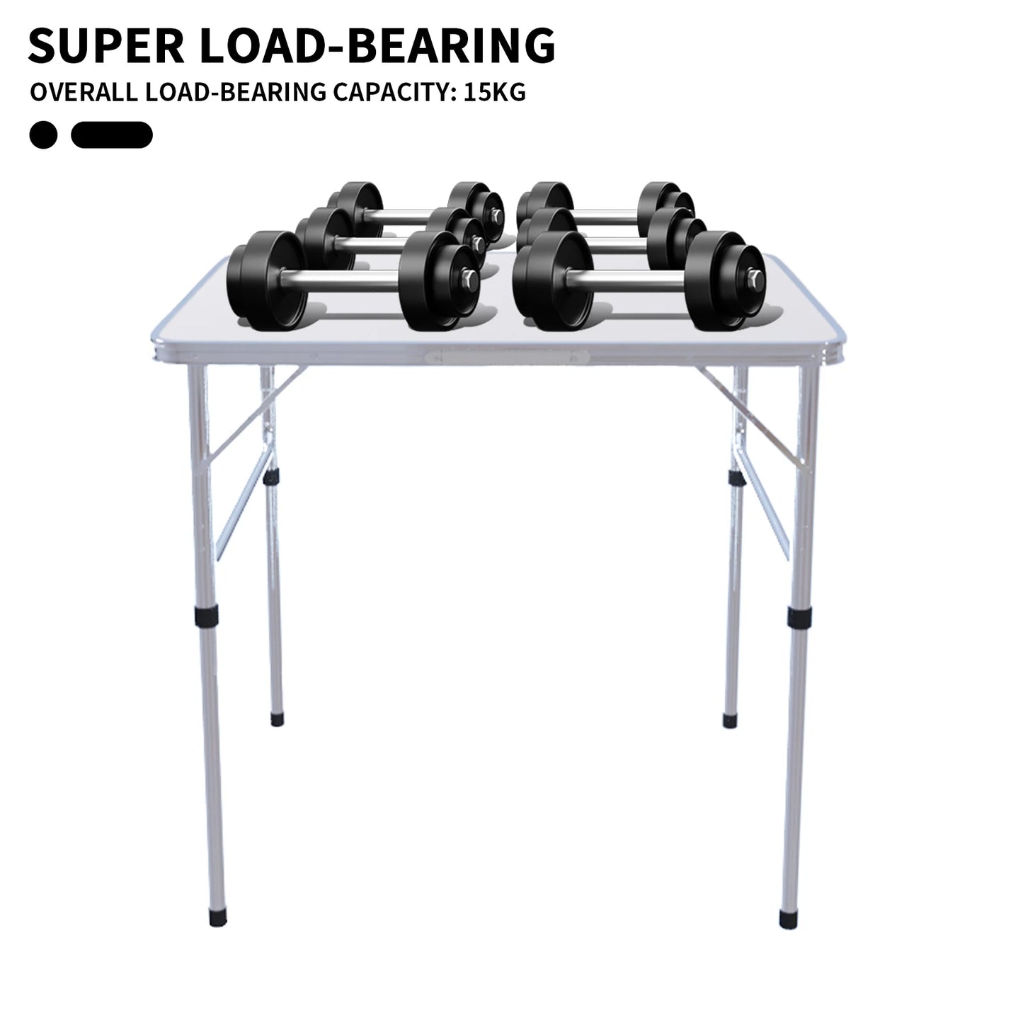 Folding Table Heavy Duty Table Camping Party Picnic Dining Garden,Portable Folding Camping Table, 2.5ft Adjustable Height Table