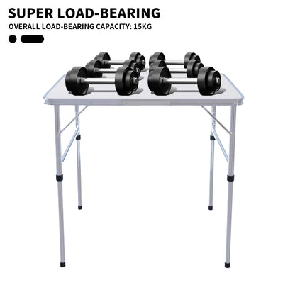Folding Table Heavy Duty Table Camping Party Picnic Dining Garden,Portable Folding Camping Table, 2.5ft Adjustable Height Table