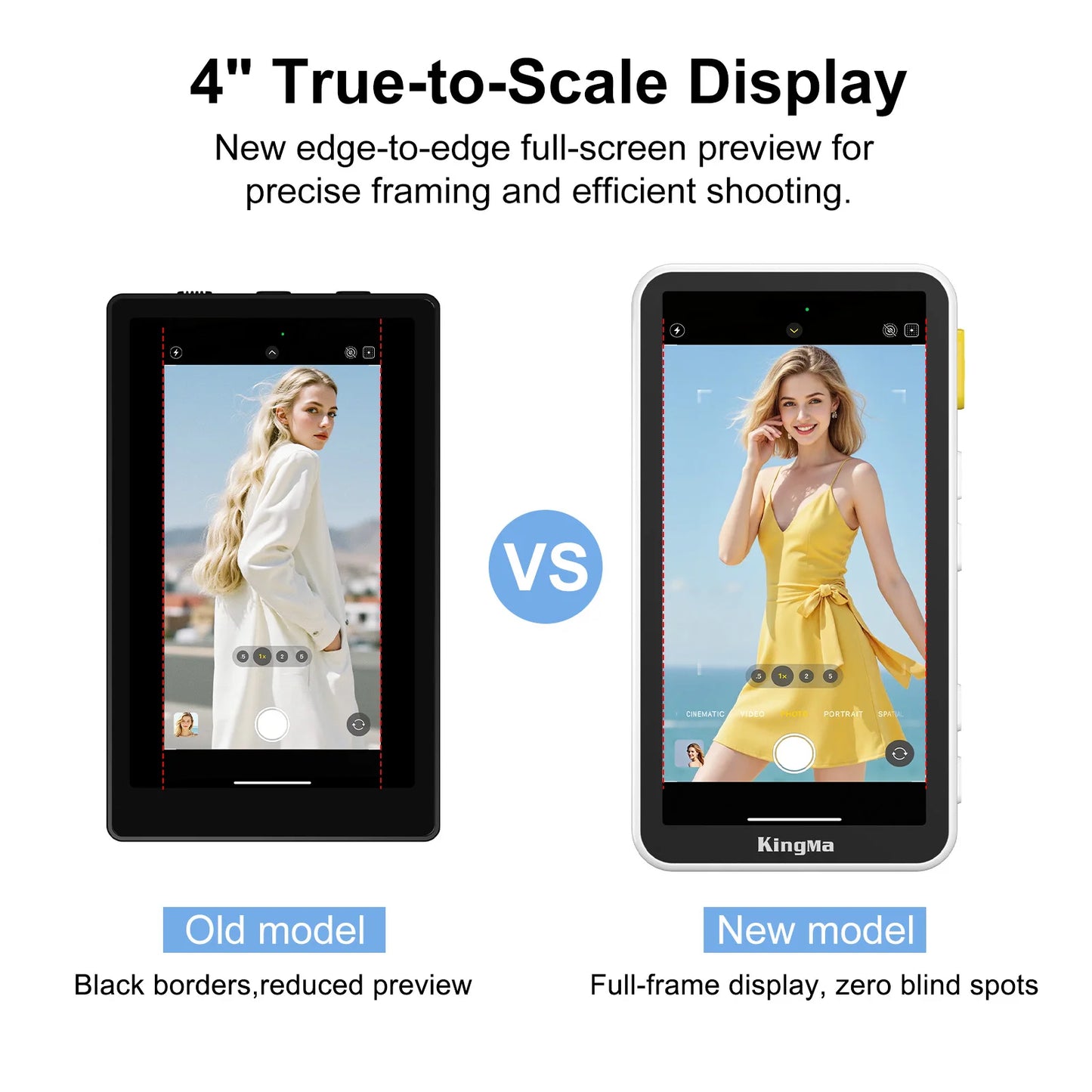 Phone Vlog Selfie Monitor Screen, Touchscreen Monitor, Wireless Transmission with Bluetooth Remote for iPhone Live Stream TikTok