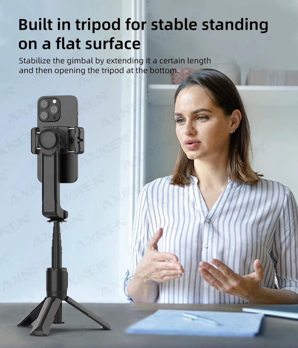 AXNEN HQ2-SE Smartphone Gimbal Stabilizer Handheld Mobile Shooting Stabilizer for Gopro Action Cameras Android iPhone Video Vlog