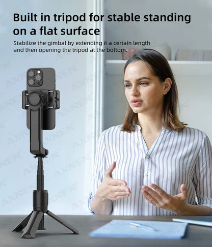 AXNEN HQ2-SE Smartphone Gimbal Stabilizer Handheld Mobile Shooting Stabilizer for Gopro Action Cameras Android iPhone Video Vlog