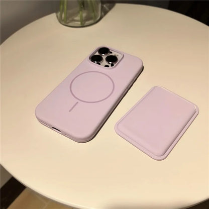 Luxury Magnetic Liquid Silicone Phone Case for IPhone 16 17 15 14 13 12 11 Pro Max with Magsafe Card Bag Wallet Shockproof Cover