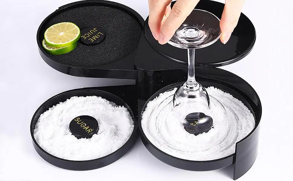 3-layer ABS Rotating Cocktail Seasoning Box, Bar Wine Accessories, Mixed Salt and Sugar Box, Bar Bartender Mixer Toolbox