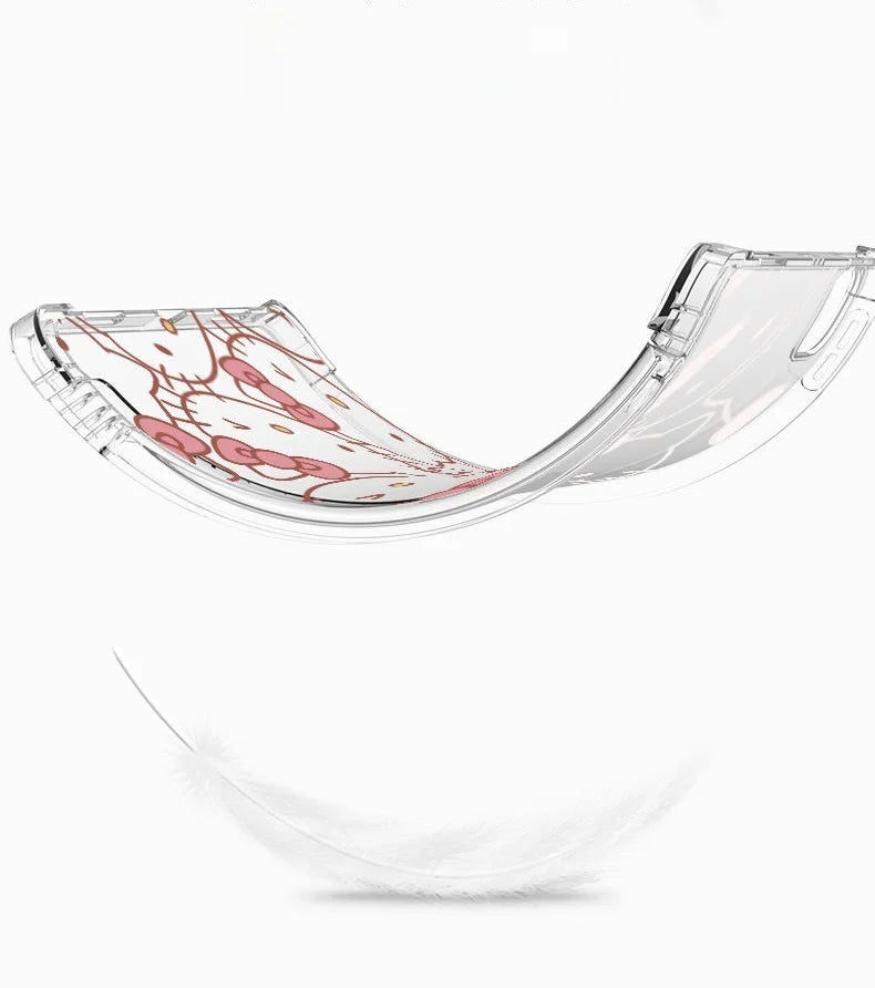 Kawaii Hello Kitty IPad Transparent Protective Case Anime Anti Fall Airbag for Ipadpro2022/2024 Air4/5/6/7 Mini6/7 Ipad8/9/10