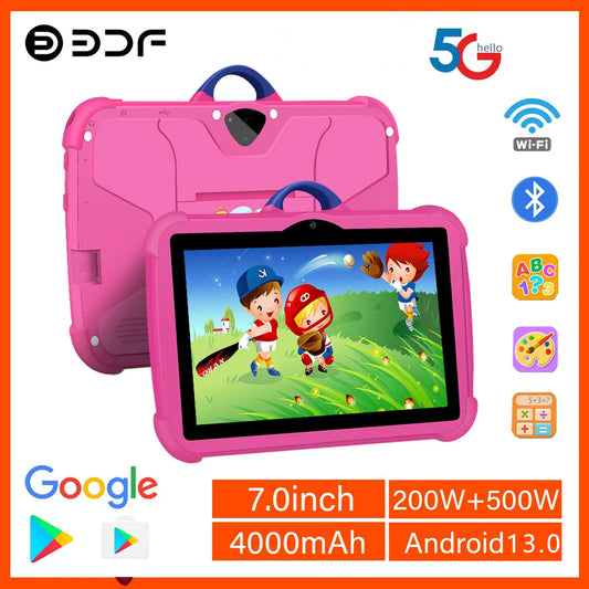 New 7 Inch Tablets Android 13 Quad Core 4GB RAM 64GB ROM 5G WiFi Bluetooth Google Learning Education Kids Tablet PC 4000mAh