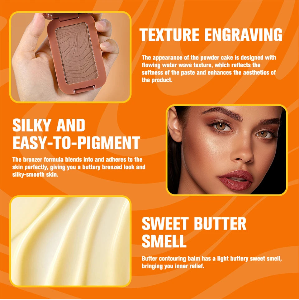 Single Color Butter Blush Matte Natural Cheek Tint Waterproof Face Contouring Cosmetics Blush Powder Face Soft Female Makeup