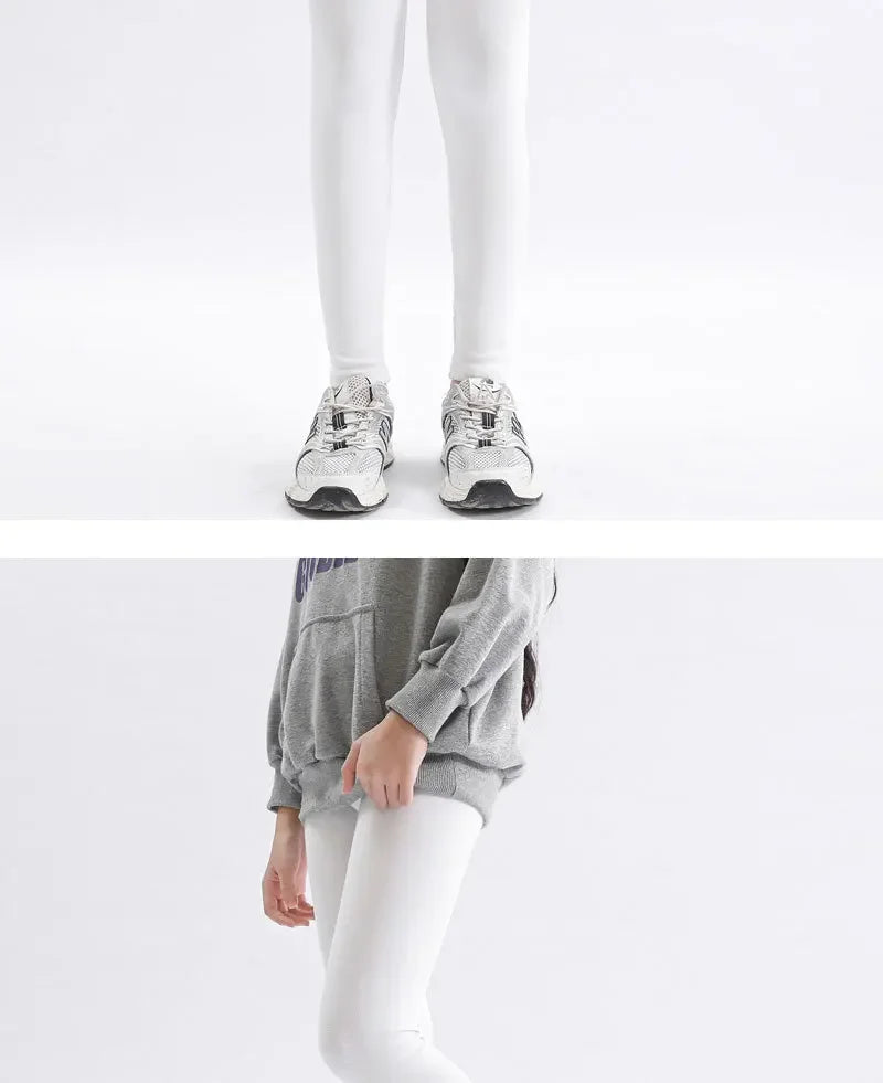 Girls Pure Cotton Long Pants - Slim Fit Thermal Underwear for Kids | Spring Autumn Base Layer