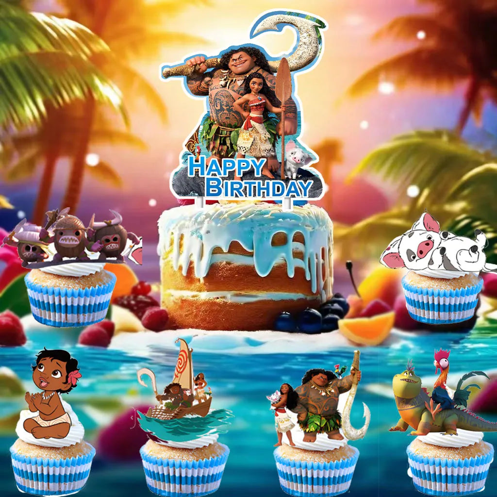 Disney Moana Birthday Decoration Tableware Cup Plate Backdrop Banner Kit Vaiana Moana Theme Happy Party Deco Balloons Supply Set