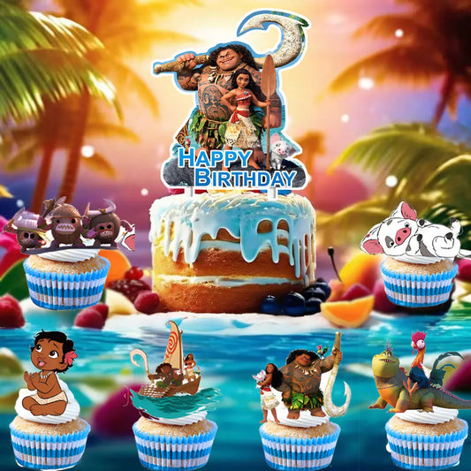 Disney Moana Birthday Decoration Tableware Cup Plate Backdrop Banner Kit Vaiana Moana Theme Happy Party Deco Balloons Supply Set
