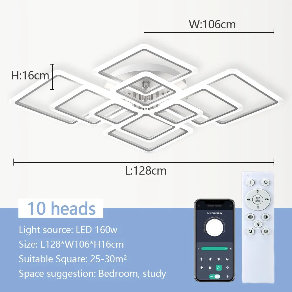 Modern LED Ceiling Light Dimmable Ceiling Lamp Fixture  Acrylic Flush Mount Ceiling Chandelier Lighting for Living Room Home