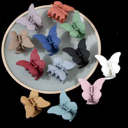 Matte Butterfly Hair Claw Solid Simple Ponytail Holders Barrettes Sweet Fairy Hair Clip Elegant Hairpin Claw Styling Accessories
