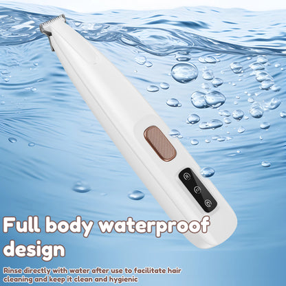 Electric Pet Paw Trimmer Rechargeable Cat Paw Clipper Low Noise Dog Paw Trimmer Kit with LED Light Waterproof Pet Grooming Tools