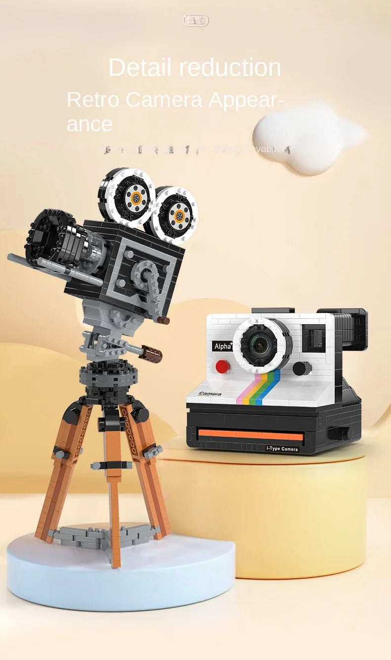 Vintage Model Mini Building Block 802pcs  Retro Camera Adults Collection Ornaments IDEAS Series Toys Girl Birthday Gifts