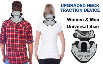 Neck Brace Support Orthosis, Adjustable Cervical Collar, Fixable Neck Posture Corrector, Pain Relief, Traction Spine Alignment