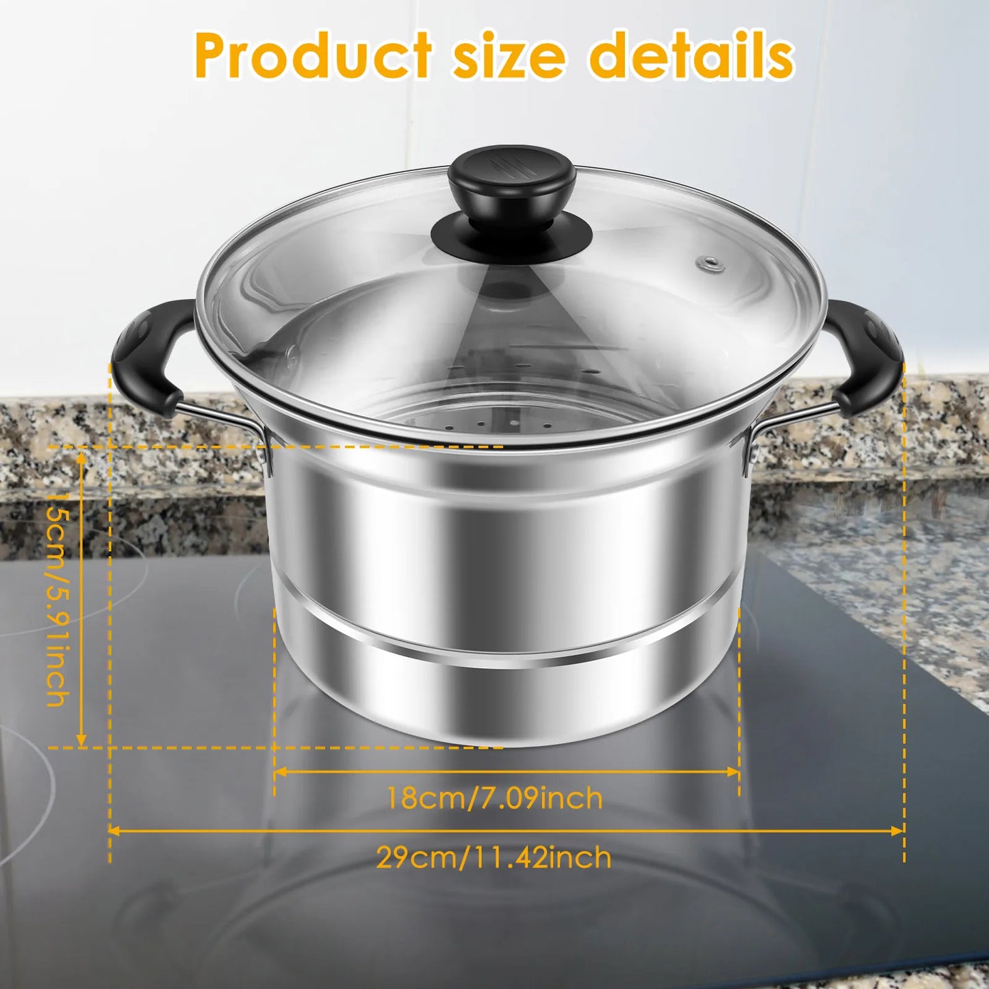 Deep Fryer Pot with Strainer Basket Stainless Steel Fryer Pot Multifunctional Deep Frying Pot for Cooking Chicken Wings Seafood