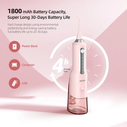SEJOY Home Dental Oral lrrigator Water Flosser 4 Colors Thread Teeth Pick Mouth 5 Modes Washing Machine USB Rechargeable