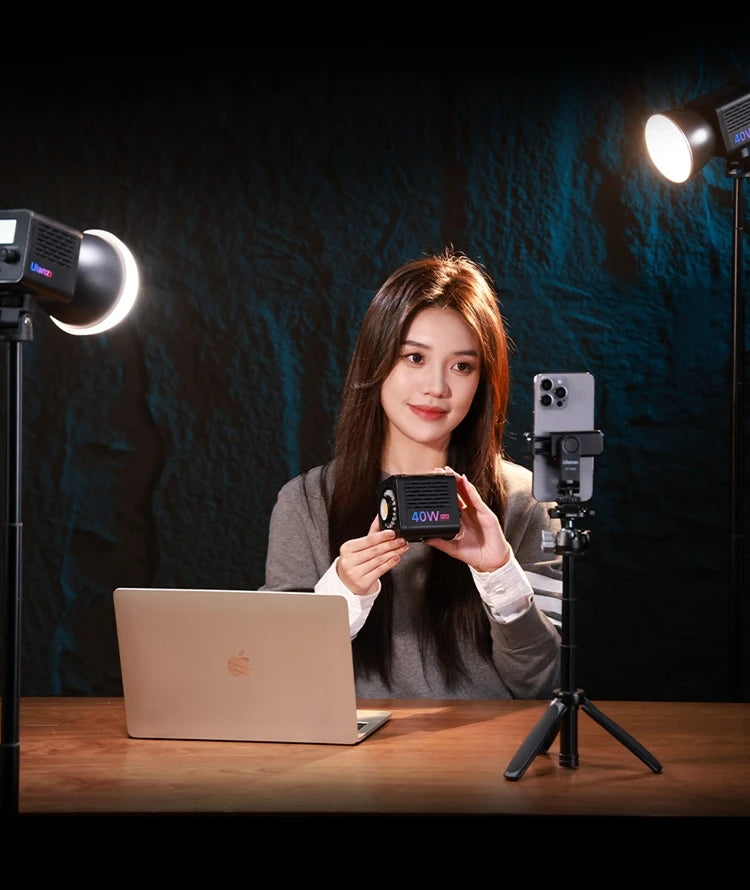Ulanzi 40W Video Light COB Continuous Lighting Bowens Mount for Studio Video Tiktok Youtube Professional Led light photography