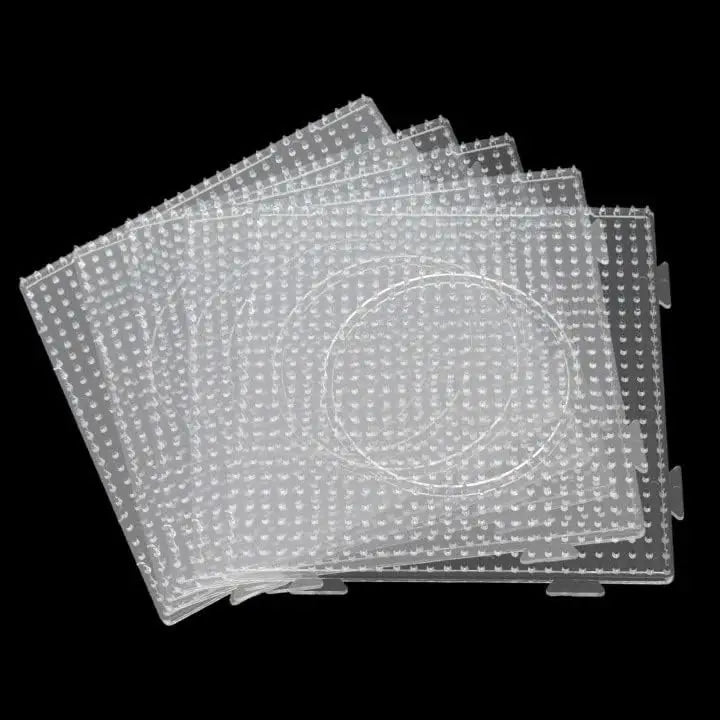 12PCS Mini Fuse Beads Pegboards 2.6mm Plastic Perler Bead Pegboard Square  Board Large Clear Perler Hama Bead Pegboard DIY Toys