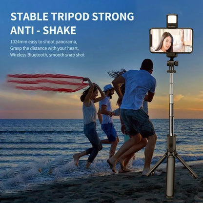 FGCLSY Selfie Stick Tripod with light Extendable Wireless Bluetooth Remote Portable Smartphone Stand Mount For iOS Android Phone