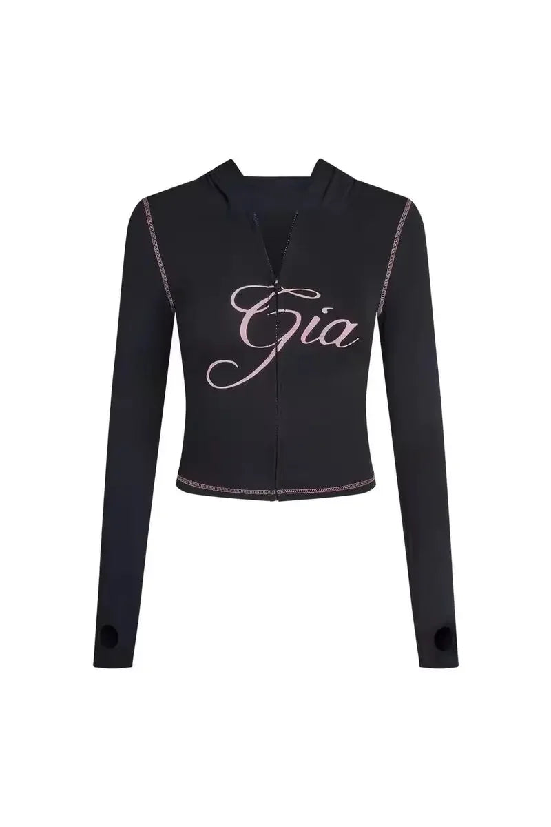 Herren-Set aus Kapuzenjacke mit Reißverschluss und Shorts – Sportbekleidung mit Buchstabenprint