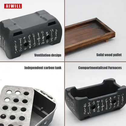 AIWILL Portable BBQ Grill Korean Food Carbon Furnace Barbecue Stove Charcoal Cooking Oven Household Outdoor Reusable Grill Box